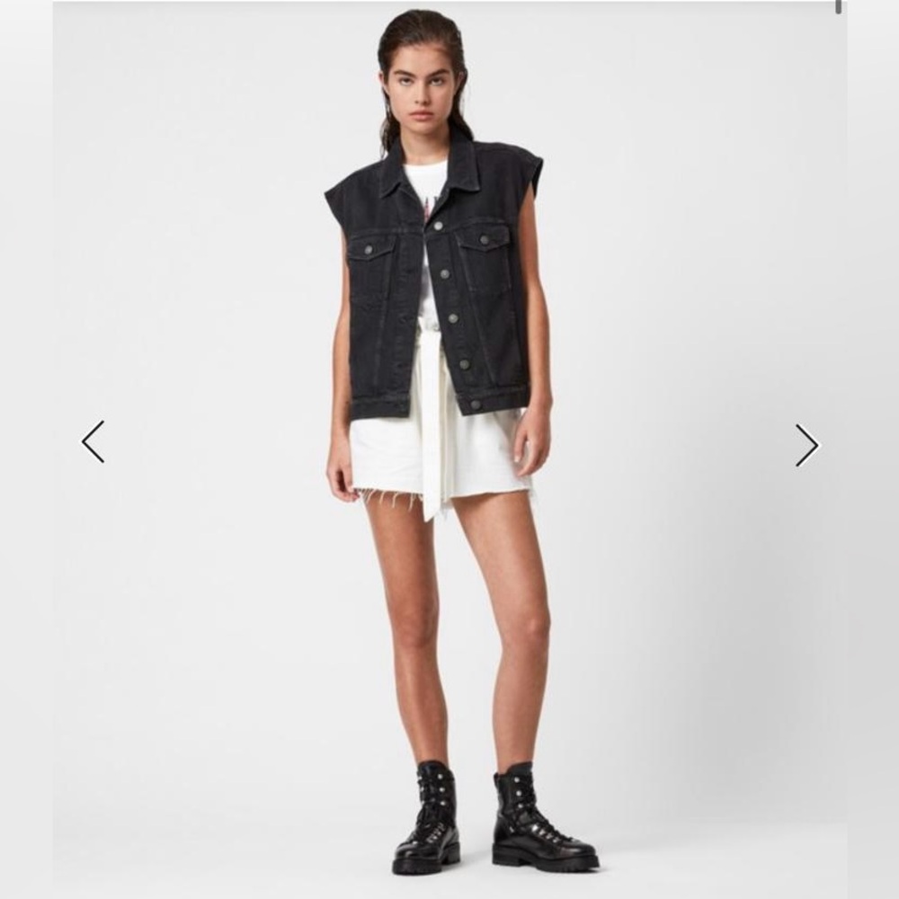 All Saints Charcoal Denim Vest
